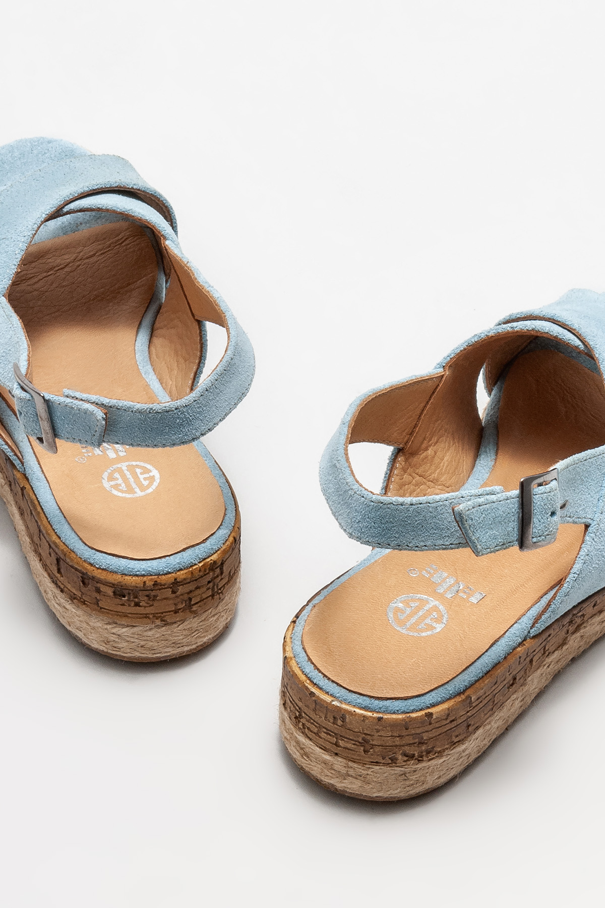 şüpheci işaret Hafifletmek  Mavi Deri Kadın Dolgu Topuklu Sandalet Satın Al! LUARCA-2-07 Fiyatı | Elle  Shoes